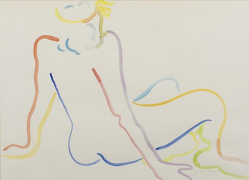Jamie Friedli, Lounging Nude, Watercolor