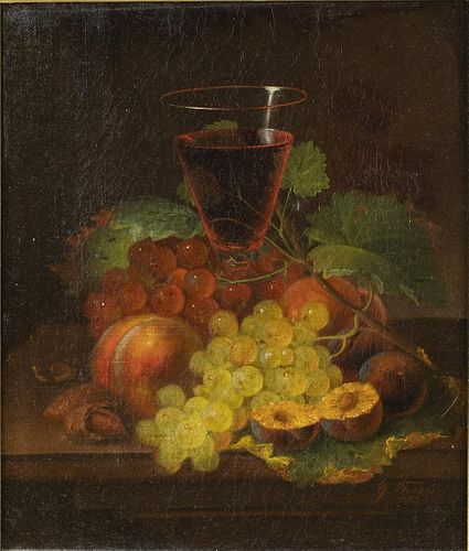 George Forster, Still Life with Wine and Fruit, Oil