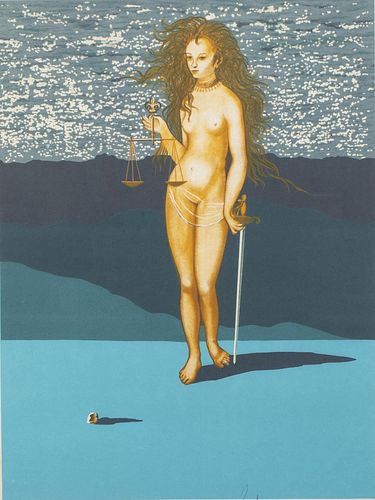 Salvador Dali, Goddess of Justice, Lithograph