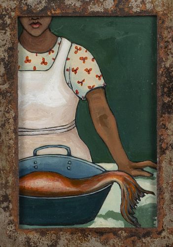 Katherine Sandoz, Untitled, Fish in a Pot, Oil