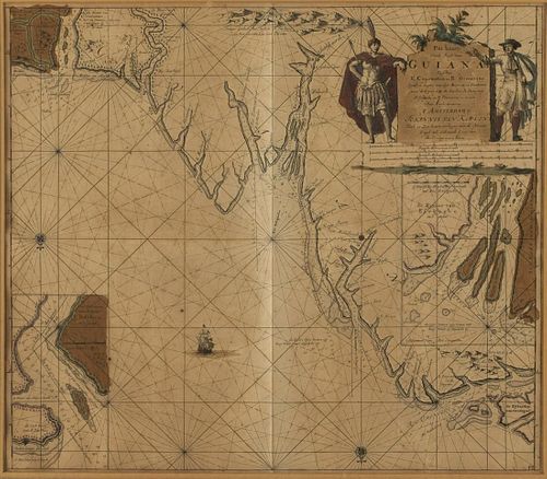 Johannes Van Keulen, Map of Guiana, Late 17th C