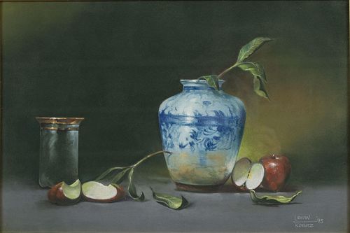 Larry Levow, Still Life with Apple, Pastel