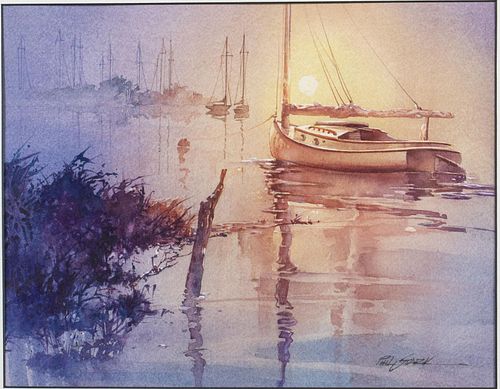 Phil Stark, Boats, Watercolor