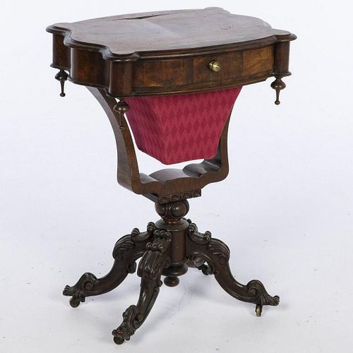 Rosewood Grained Sewing Table, Mid 19th Century