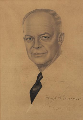 Chico, Portrait of President Eisenhower, Pencil