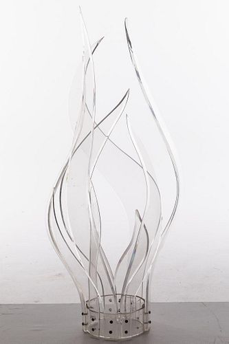 John Bucci, Clear Flame Plexiglass Sculpture