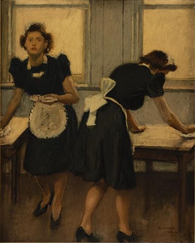 Raphael Soyer, Waitresses, Oil on Canvas