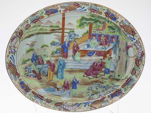 Chinese Famille Rose Meat Platter, 19th Century