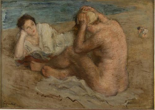 Josef Foshko, Bathers, Oil on Canvas