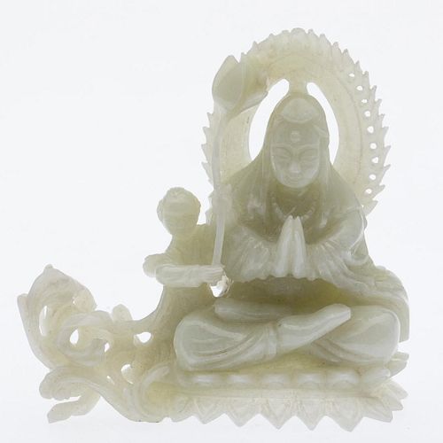 Chinese White Jade Buddha