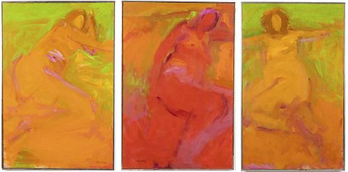 David Delong, Series of 3 Female Figures, Acrylic