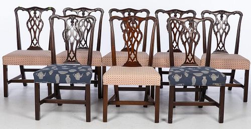 Set of 8 George III Style Dining Chairs, 20th C.
