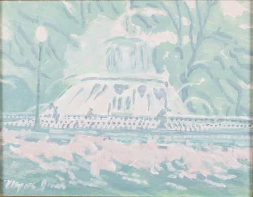 Myrtle Jones, Forsyth Fountain, Acrylic on Canvas