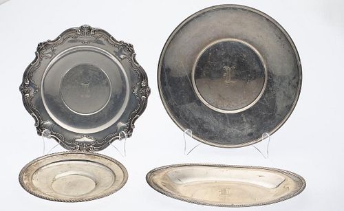 4 Sterling Silver Serving Plates including Kirk