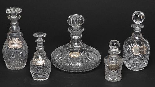 Large Ship's Decanter and 4 Others