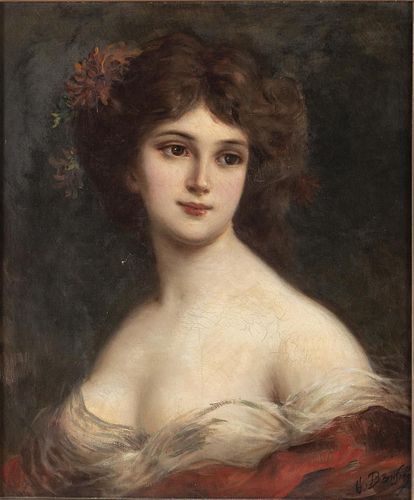 Gaston Bonfils, Portrait of a Woman, Oil on Canvas