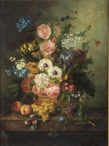Dutch School, Large Floral Still Life, Oil on Canvas