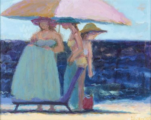 Fran Dropkin, Beach Scene, Oil on Canvas, 1989