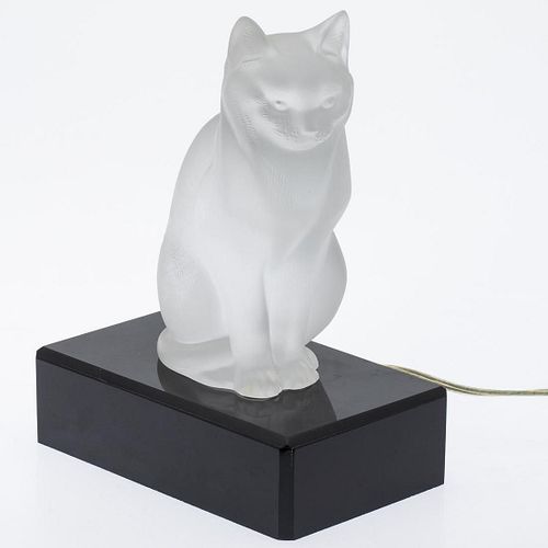 Lalique Frosted Glass Cat