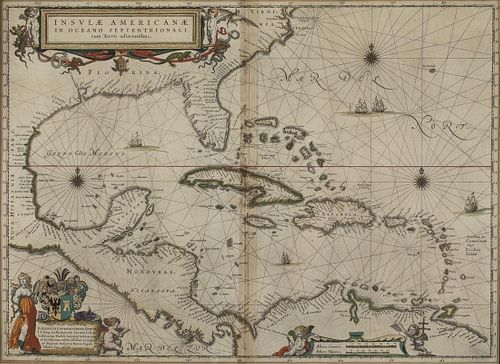 Guiljelmus Blaeu Map of the Caribbean, c. 1640