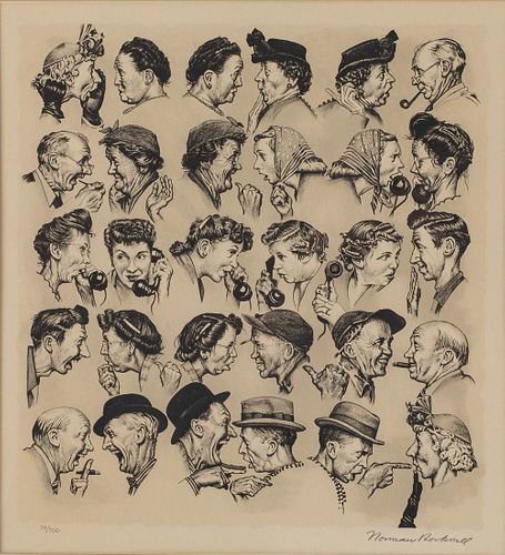Norman Rockwell, The Gossips, Lithograph