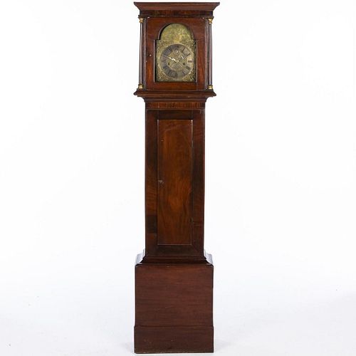 English Mahogany Tall Case Clock, 19th Century