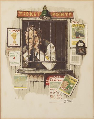 Norman Rockwell, Ticket Taker, Lithograph