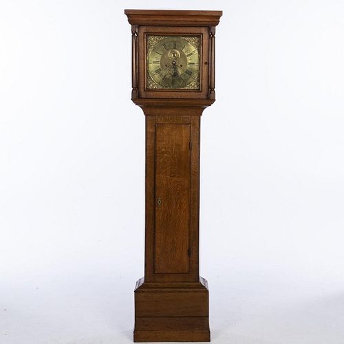 English Oak Tall Case Clock, 19th Century