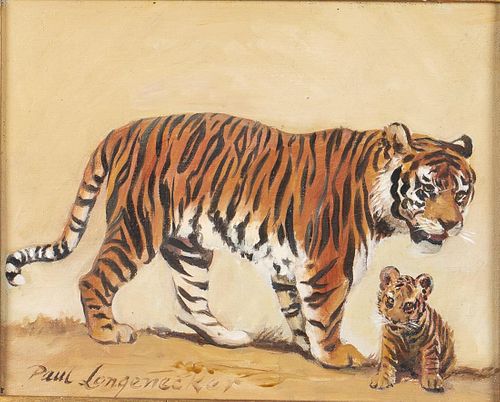 Paul Longnecker (MA, 1920-1908), Tigers, OiI/Board