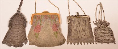 Four Various Early 20th Century Mesh Purses.