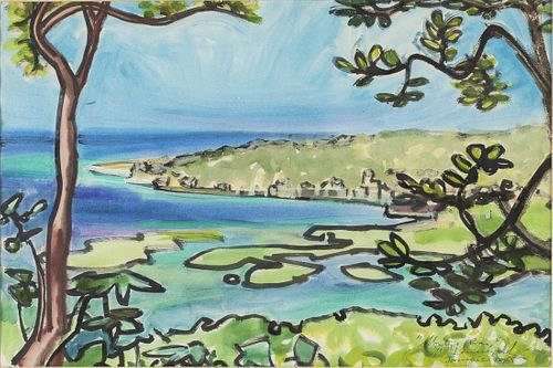 Michael Leszcynski, Montego Bay, Watercolor, 1965