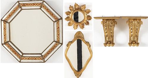 3 Mirrors and a Pair of Wall Brackets
