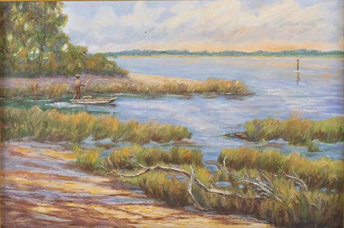 Unsigned, Marsh Scene, Oil on Canvas