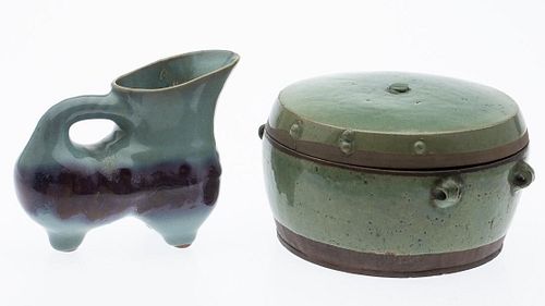 Chinese Lidded Jar and a FlambÃ© Censer