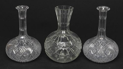 Group of 3 Cut Glass Decanters
