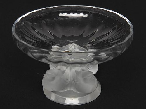 Lalique Glass Bowl on Bird-Form Base