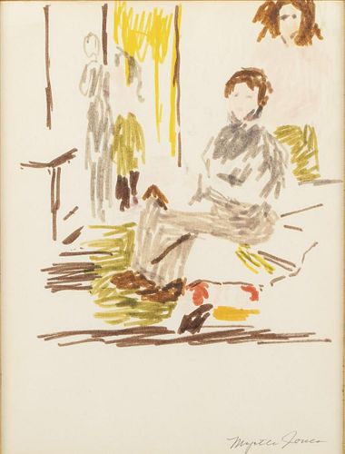 Myrtle Jones, Drawing of a Seated Figure, Marker
