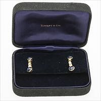 3753569: Tiffany 18K Gold, Diamond and Cabochon Sapphire Earrings E3RDK