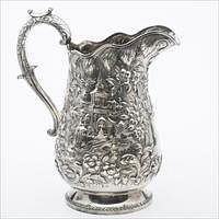 3753379: Saml Kirk Coin Silver Repousse Water Pitcher, C. 1828-1846 E3RDQ