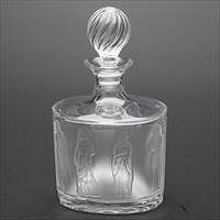 3776688: Lalique Frosted and Clear Glass Decanter Decorated
 with Women in Roman Dress E3RDF