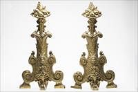 3753699: Pair of French Rococo Style Chenets, 19th Century E3RDJ