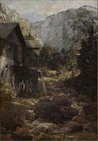 3753494: Probably Paul Kudlich (New York, Late 19th Century),
 Mountainous Landscape with Stream, O/C E3RDL