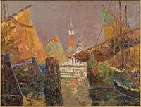 3753565: George Turland Goosey (British/American, 1877-1947),
 Venice, Oil on Board E3RDL