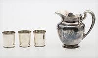 3753577: Gorham Sterling Silver Water Pitcher and 3 Mint
 Julep Cups, 19th/20th Century E3RDQ
