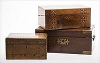 3753568: 3 English and Possibly Anglo Indian Wood Boxes E3RDJ
