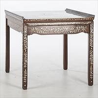 3753413: Chinese Mother-of-Pearl Inlaid Hardwood Square Table E3RDC