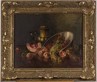 3753570: Anton Raufer-Redwitz (German,1871-1965), Still
 Life with Fruit, Oil on Canvas E3RDL
