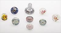 3753666: Miscellaneous Group of 8 Glass Paperweights and an Inkwell E3RDF