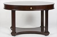 3776788: Oval Mahogany Side Table, Modern E3RDJ