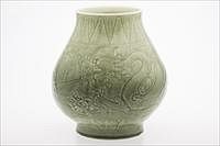 3776807: Large Chinese Green Glazed Ovoid Jar, Modern E3RDC